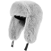 Trapper Hat with Ear Flaps - Winter Russian-Style Fur Pilot Ushanka, Windproof Skiing for Men & Women