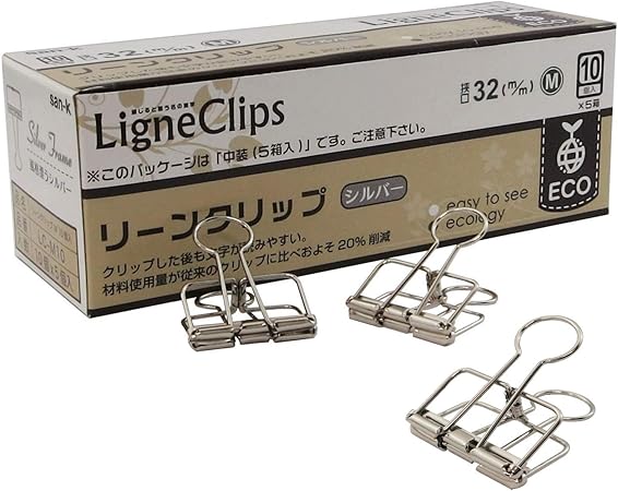 Amazon サンケーキコム リーンクリップ M Lc M50 10個入 5箱 シルバー クリップ リング 文房具 オフィス用品