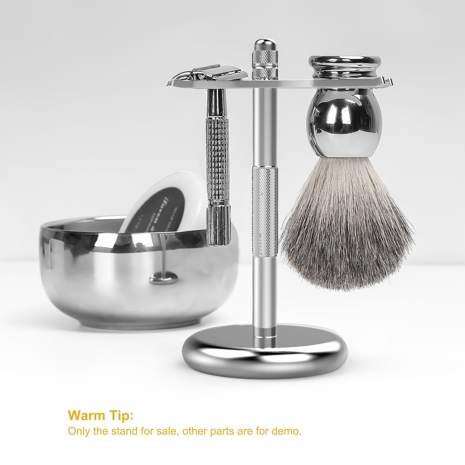 Luxspire Chrome Razor And Brush Stand Classic Shaving Razor Safety
