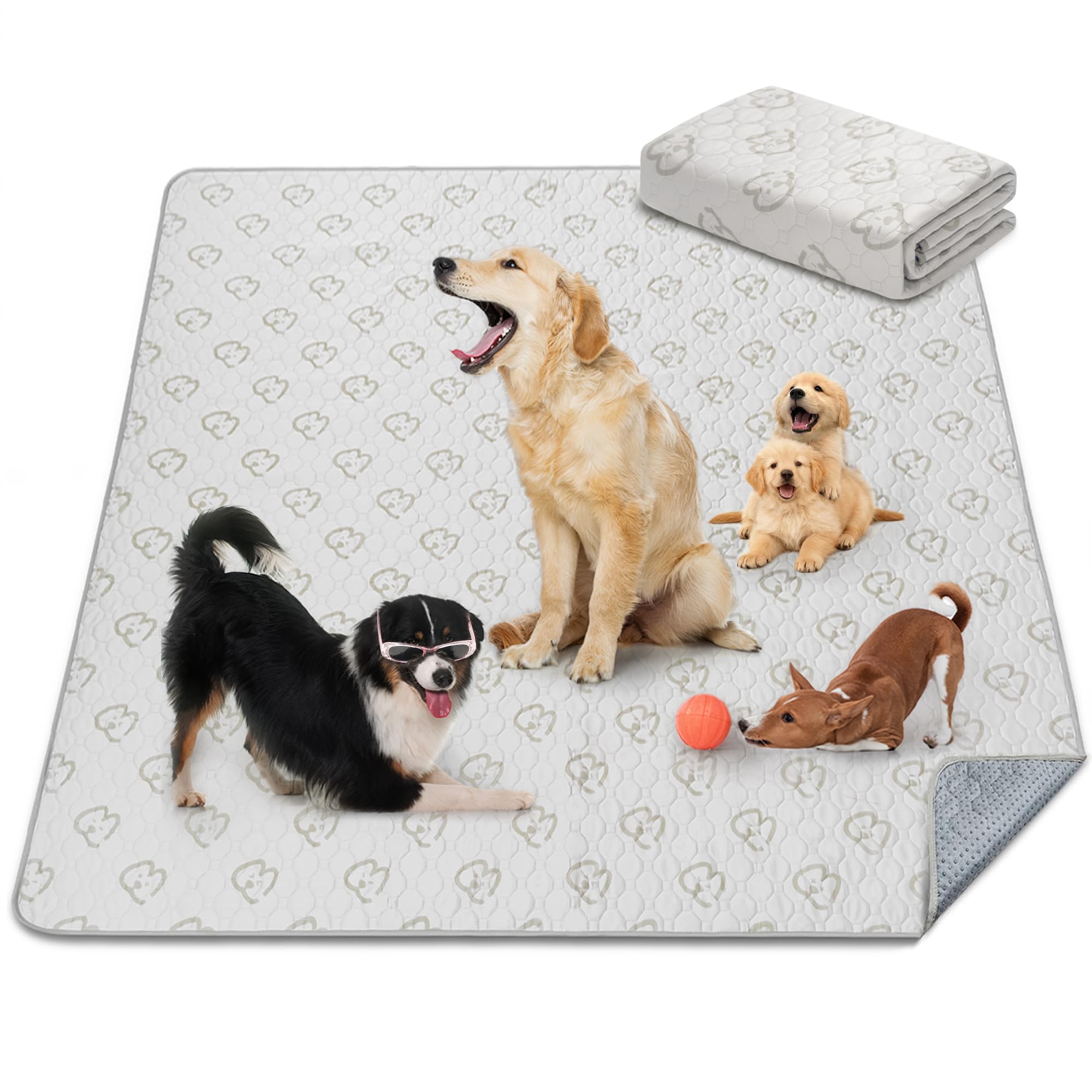 Photo 1 of ***5x5 FT*** FXW Washable Pee Pad for Dogs, Puppy Pads with Super Absorbent, Specifically Designed for FXW Rollick/Homeplus Dog Playpen, 63" Square, Khaki,
