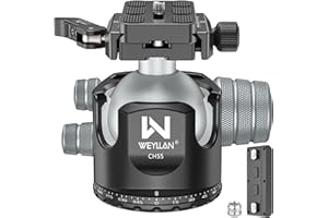 WEYLLAN CH55 Arca Ball Head Mount with Lever Release, 55mm Low Profile Heavy Duty Tripod Ball Head with Mlok Rail Arca Swiss 