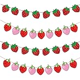 4 Pack Berry First Birthday Decor Strawberry Hanging Banner Strawberry Garland for Strawberry Themed Baby Shower Party Favors Supplies