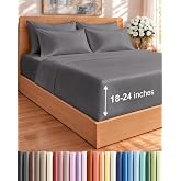 CGK Extra Deep Queen Sheet Set - 6pc Cooling Sheets - Grey | Hotel Luxury Bed Sheets Set, Easy & Secure Fit, Ultra-Soft, Wrin