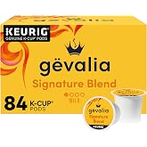 Gevalia K-Cup&reg; Coffee Pods, 84 ct, Signature Blend Mild Light Roast | Light Roast Coffee Pods, 100% Arabica, Never-Bitter, Slow Roasted, Compatible with All Keurig 1.0 &amp; 2.0 Systems