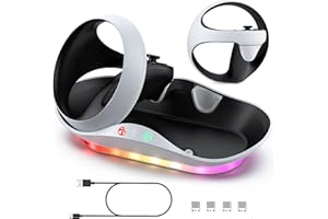 Hastraith Charging Dock for PS5 VR2 Controller, Fast Charger Station with 2 Rechargeable Port, Magnetic Charging Base with LED Indicator for PS VR2 Accessories
