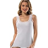 VAVONNE Lace Camisole Tank Tops for Women, Soft Stretch Ribbed Cotton Cami