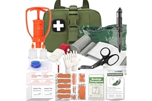 VIIDOO Tactical Ifak Trauma Kit - Emergency First Aid Bleeding Control Kit, Snake Bite & Bee Sting Supplies, Venom Extractor Pump