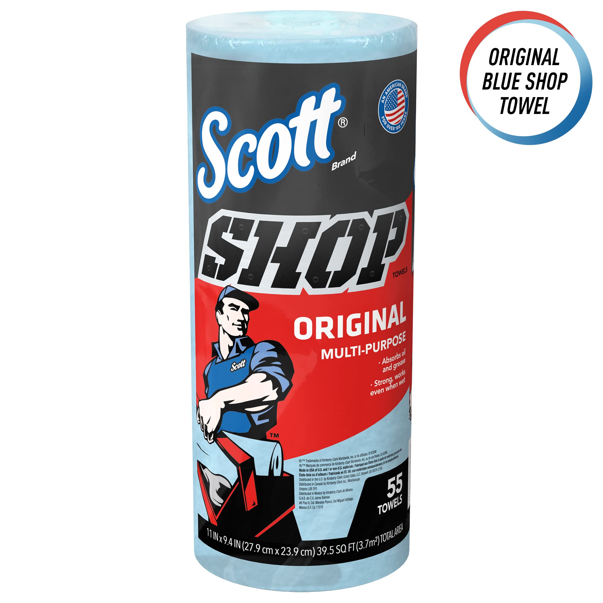 Kimberly-Clark 75130 SCOTT Shop Towel Roll, 55 Count (Pack of 1)