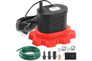 FIDISP Pool Cover Pump, 850 GPH Water Pump for Pool Draining With 4 Hose Adapters, 23 FT Drain Hose, 25 FT Power Cord, Pool Cover Pumps Above Ground for Drainage of Pool Covers, Ponds and Tubs