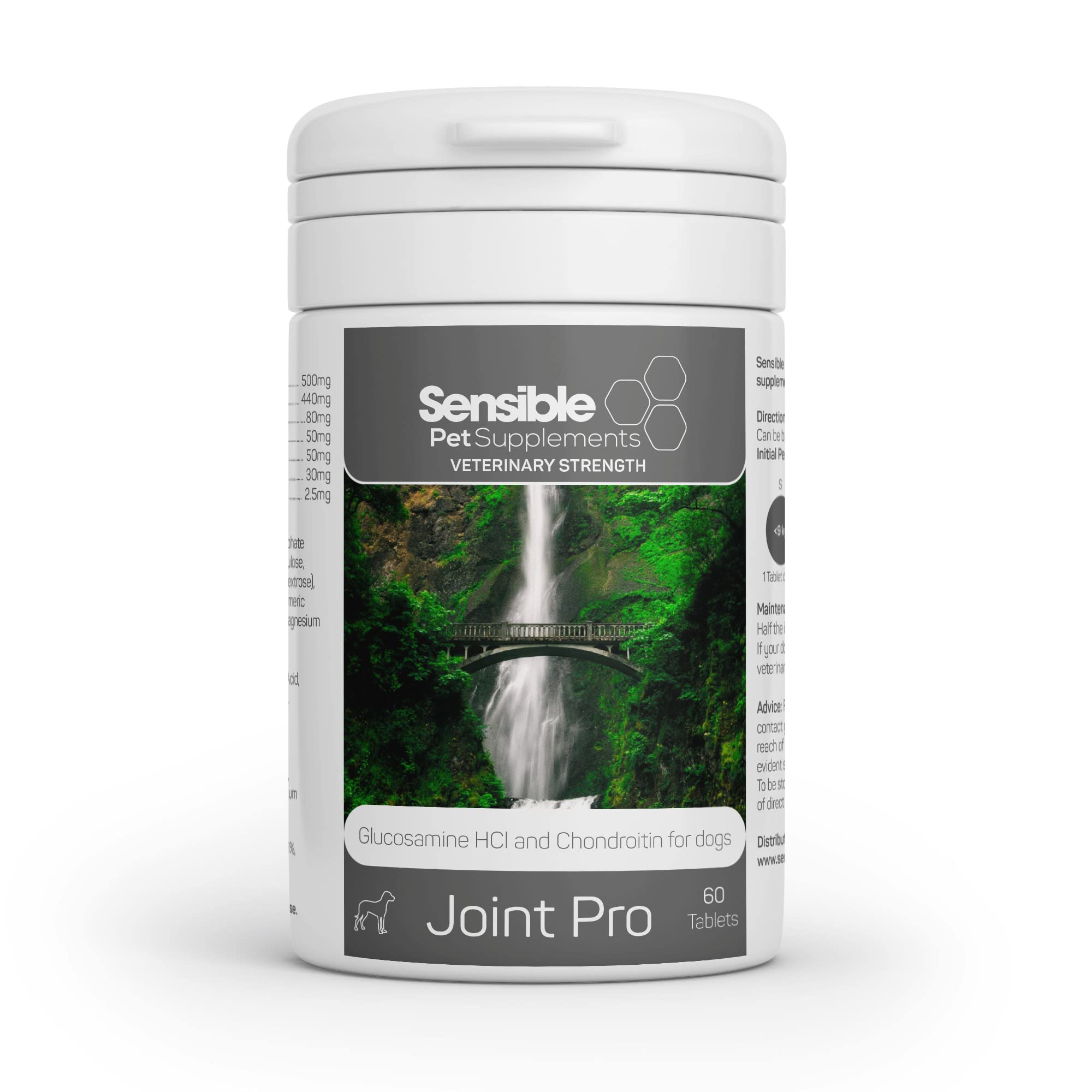 Sensible Pet Supplements 'Joint Pro' | Daily joint supplement for medium and large dogs | Contains Glucosamine, Chondroitin, Turmeric and Boswellia Extract. | 60 Chewable Tablets