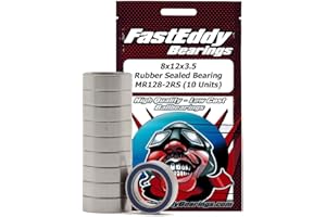 FastEddy Bearings Compatible with Tamiya 1280 Rubber Sealed Replacement Bearing 8X12X3.5 (10 Units)