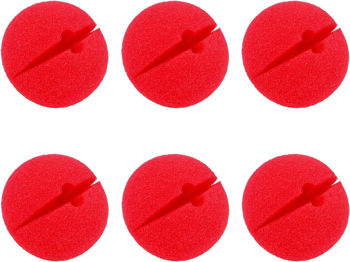 Hsthe Sea 6 Pcs Red Circus Clown Nose Christmas Costume Party Cosplay Sponge Noses Red Nose Halloween Decor