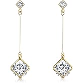 SBLING Cubic Zirconia Teardrop Earrings, Diamond Earrings, Wedding Earrings for Brides Bridesmaids, Bridal Dangle Earrings, Teardrop Crystal Drop earrings for Women Jewelry Gifts