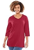 Woman Within Plus Size Perfect Three-Quarter Sleeve