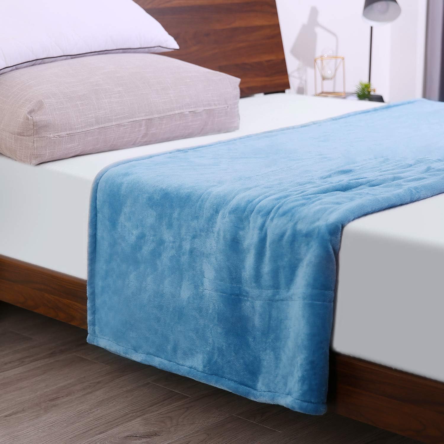 Electric Heated Blanket Twin Size 62"x 84" Flannel & Shu Velveteen Reversible, Fast Heating and for Full Body Warming with 10 Hours Auto Off & 4 Heat Settings, Machine Washable, Home Office Use: Kitchen & Dining