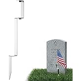 LEIFIDE 20 Inch Aluminum Flag Staff Spike Holder Cemetery Memorial Flag Holder Grave Marker Burial Flagpole Display American Stick Stand for Yard Displays 250th Anniversary Memorial Day Decoration