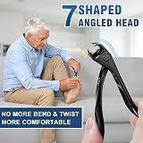 GJNL Toenail Clippers for Thick Nails Angled Head Large Opening 16mm view 2