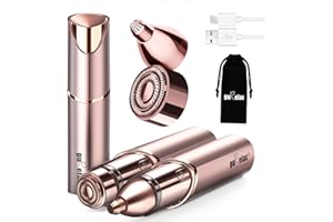 GURELAX Facial Hair Remover for Women(Gen 3 Pro), Eyebrow Facial Trimmer, Luxury 2 in1 Hair Removal Device for Face, Lip, Nose, with Replacement Heads