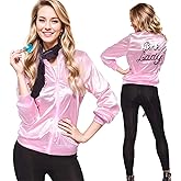 1950s Women/Plus/Girls Pink Lady Jacket Halloween Cosplay Costume Fancy Dress Coat (Pink, Small)