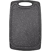 Wheat Straw Cutting Board, 12 Inch x 7.8 Inch 7 mm Thick Environmental Food Grade Material Chopping Board for Kitchen (Black)