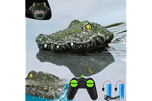 AKARGOL 2.4GHz Remote Control Crocodile Head Boat for Pools and Lakes High Simulation Alligator Heads RC Boats Prank Toys for Adults and Kids - RC Boats