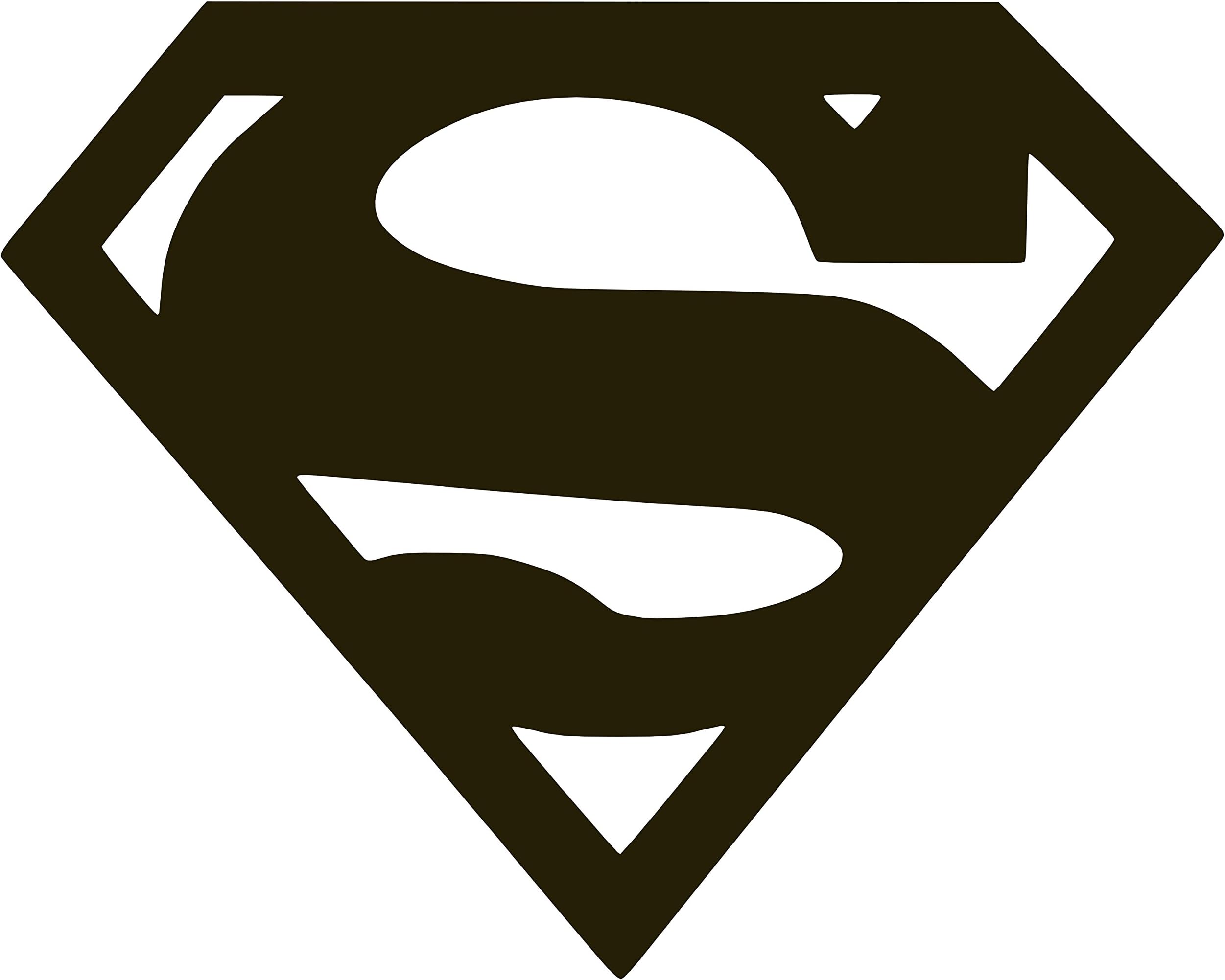Devonpro Superman Logo Vinyl Sticker Decal (Black, 6" x 4.8")