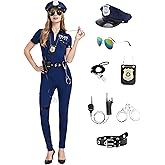 KNMBTR Police Costume Women Adult Cop Costume Female Police Officer Cosplay Women Cop Outfit for Halloween