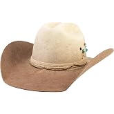 RUEDIGER Stiff Cowboy Hats 100% Wool Wide Brim Felt Hat Fashion Western Outback Panama Hat with Lightning Logo Distressed