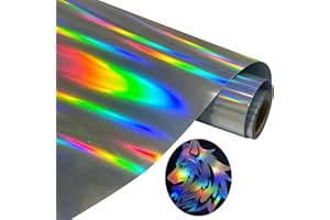 Holographic HTV Reflective Rainbow Heat Transfer Vinyl Holographic HTV Vinyl Rolls Pack 10 Inch x 6 Feet Iron on Vinyl for Cr