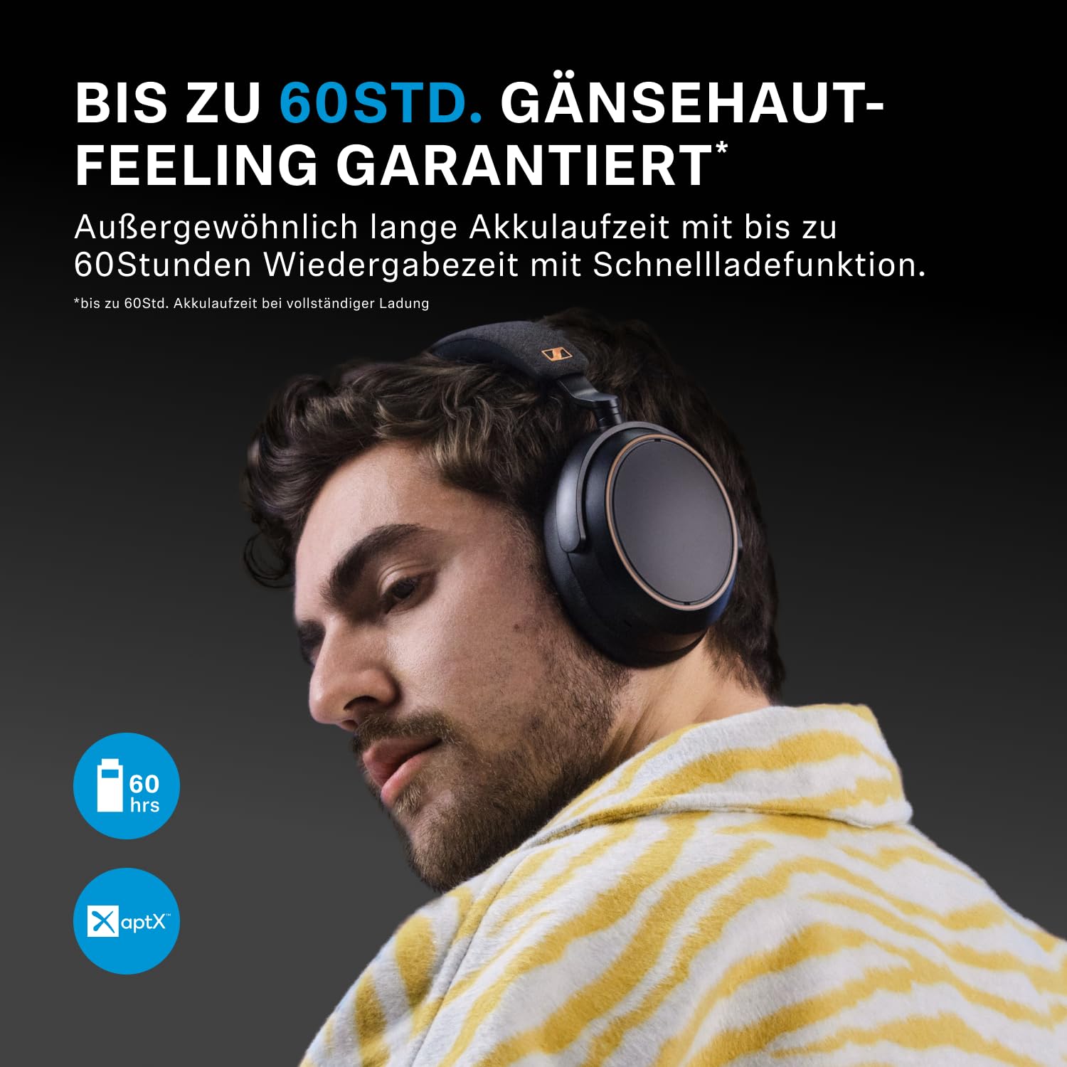 Sennheiser MOMENTUM 4 Wireless Noise Cancelling Headphones – Bluetooth Kopfhörer Headset für kristallklare Anrufe mit adaptiver Geräuschunterdrückung, Over-Ear, 60 h Akku, faltbar, Schwarz/Kupfer 2