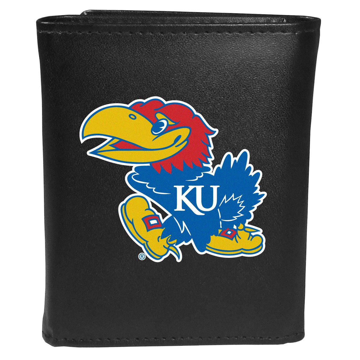 Siskiyou Sports NCAA Kansas Jayhawks Tri-fold Wallet Large Logo, Black