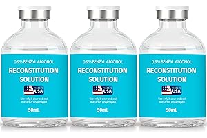 BUGGYBEDS 3 Pack 50 Ml Reconstitution in Clear Premium Glass Vials, Research Use Only, Made in USA