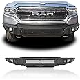 IRONBISON Front Bumper Fit 2019-2024 Dodge RAM 1500 (Excl. Rebel & TRX Trim, 19-24 Classic and 20-22 Diesel Models) Pickup Truck Bumper with 2 LED Fog Light Splash Guard Can Add 30” LED Light Bar