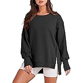 ANRABESS Womens Oversized Sweatshirts Crew Neck Long Sleeve Shirts Casual Loose Slit 2025 Fall Outfits Y2K Teen Girls Clothes