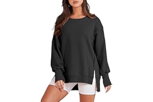 ANRABESS Womens Oversized Sweatshirts Crew Neck Long Sleeve Shirts Casual Loose Slit 2025 Fall Outfits Y2K Teen Girls Clothes