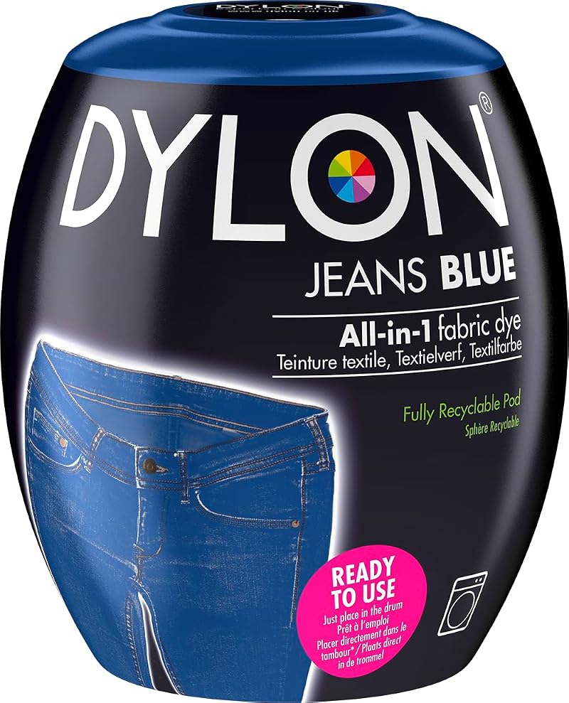 Dylon Washing Machine Fabric Dye Pod 350g Jeans Blue – Easy Colour