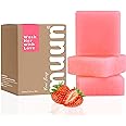 Muun Strawberry Yoni Soap Bar - Pack 3 pH Balancing Cleanser - Probiotics & Natural Ingredients - Gentle Cleansing Formula Eliminates Odor Vaginal Health - Feminine Wash - Moisturizing Intimate