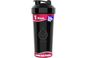 diliqua 1 PACK, 24 oz Shaker Bottle with Powerful Wire Whisks for Protein Mixes | Leakproof Blender Shaker Bottle (Black)| BPA-Free & Dishwasher Safe | Shaker Cup for Protein Shakes