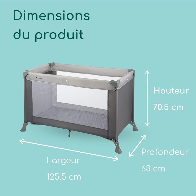 Soft Dreams, Lit Parapluie Bébé, 0–15 kg, Grey Mist