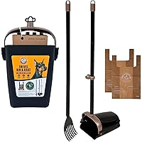 Petmate Arm & Hammer Swivel Bin & Rake Pooper Scooper Waste Management System (2 Bonus Heavy Duty Handle Tie Waste Bags Inclu