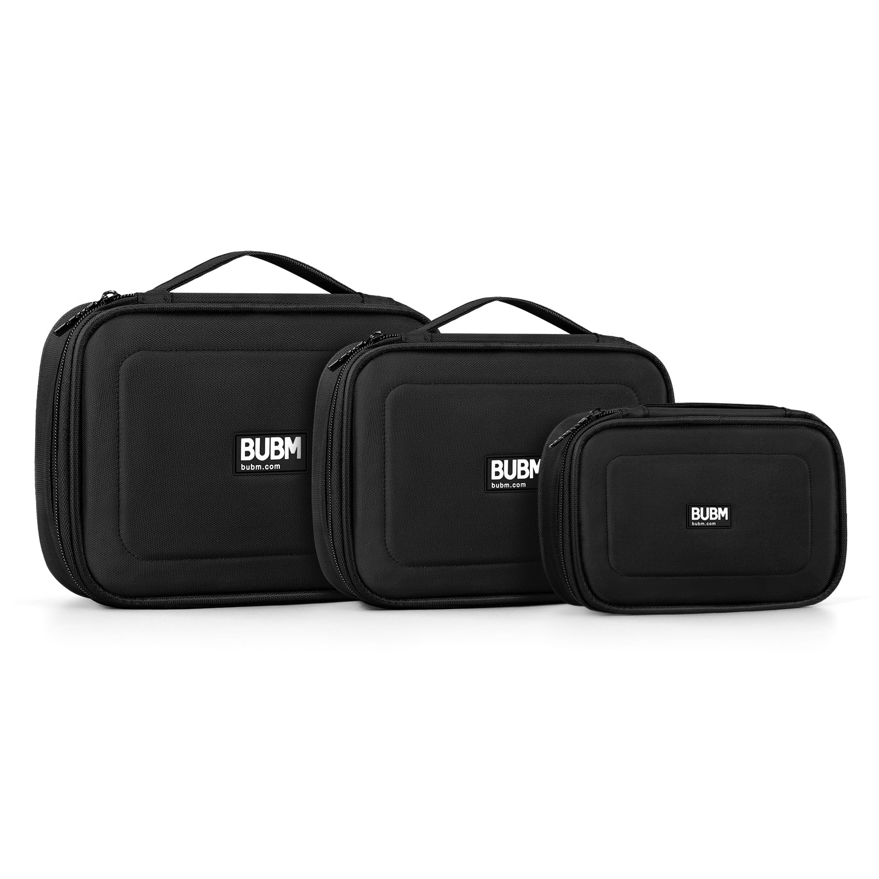BUBM Triple Set Multiple Function Accessories Storage Bag Case - Large Medium Small Organizer for USB Cables, Memory Cards, Power Cords, Batteries, Mobile Disk, Electronic Gadgets - Gift Ideas