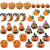 Honbay 32PCS Halloween Resin Flatback Charms Pumpkin Slime Charms Halloween Embellishments Ornaments for Hair Accessories Phone Case Scrapbooking Decor (8 Style)