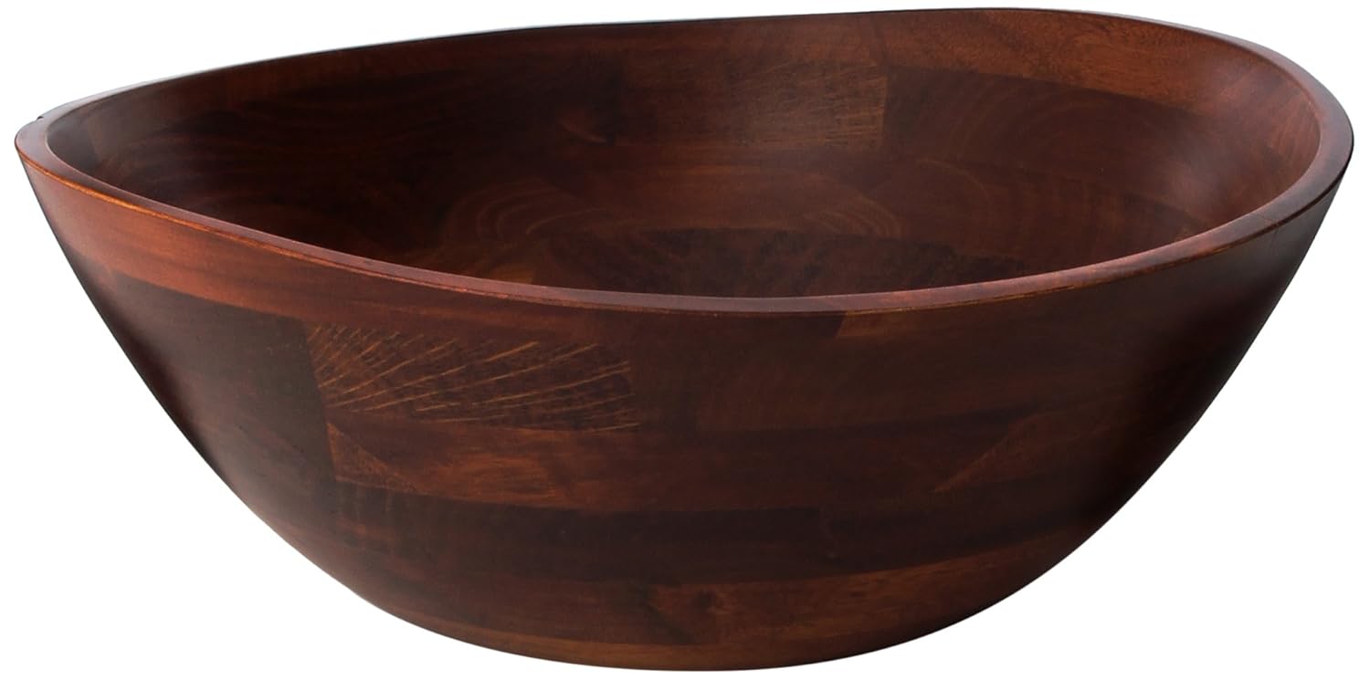 Wooden Salad Bowls Modern Salad Bowls, Round Wooden Salad Serving Bowls