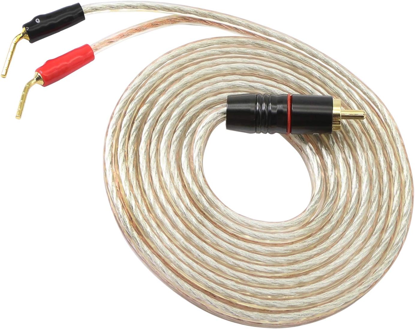 RCA to Banana Pin Type Plug Speaker Wire,HiFi OFC Speaker Cable Audio