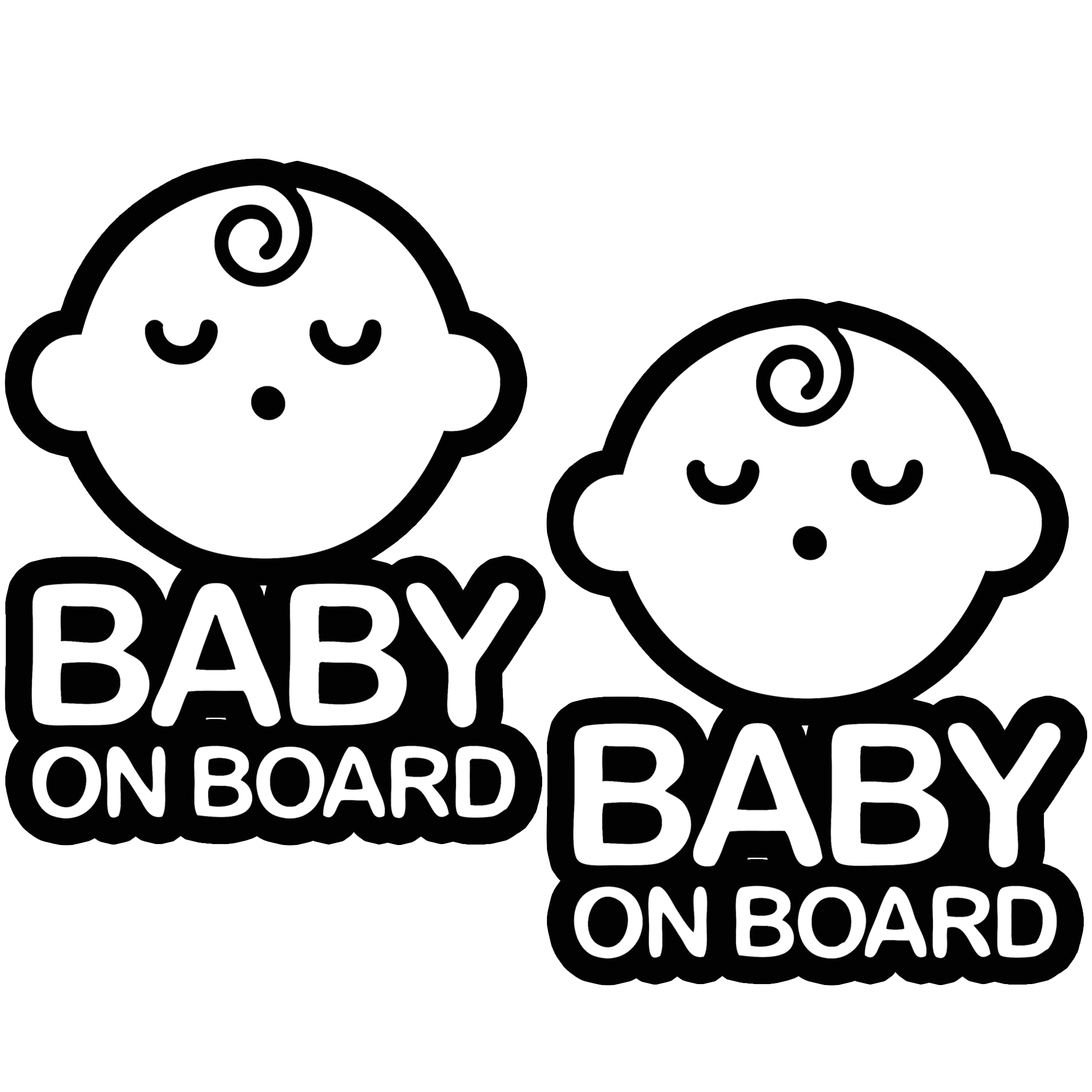 TOTOMO Baby on Board Sticker for Cars Funny Cute Safety Caution Decal Sign for Car Window and Bumper No Magnet - Sleeping Baby (2 Pack)