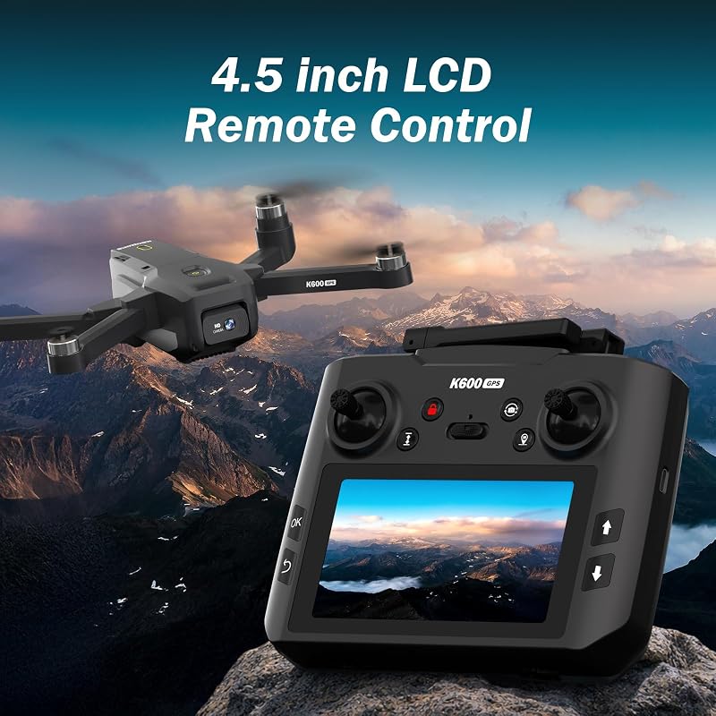 FPV GPS Drone con EIS Camara 4.5" HD Pantalla Control Remoto para Adultos y Principiantes,Al Track&Orbit Mode,Drone con Seguimiento Automatico,Control Gravedad por Gestos Retención, Menos de 249g — foto 2 de 8