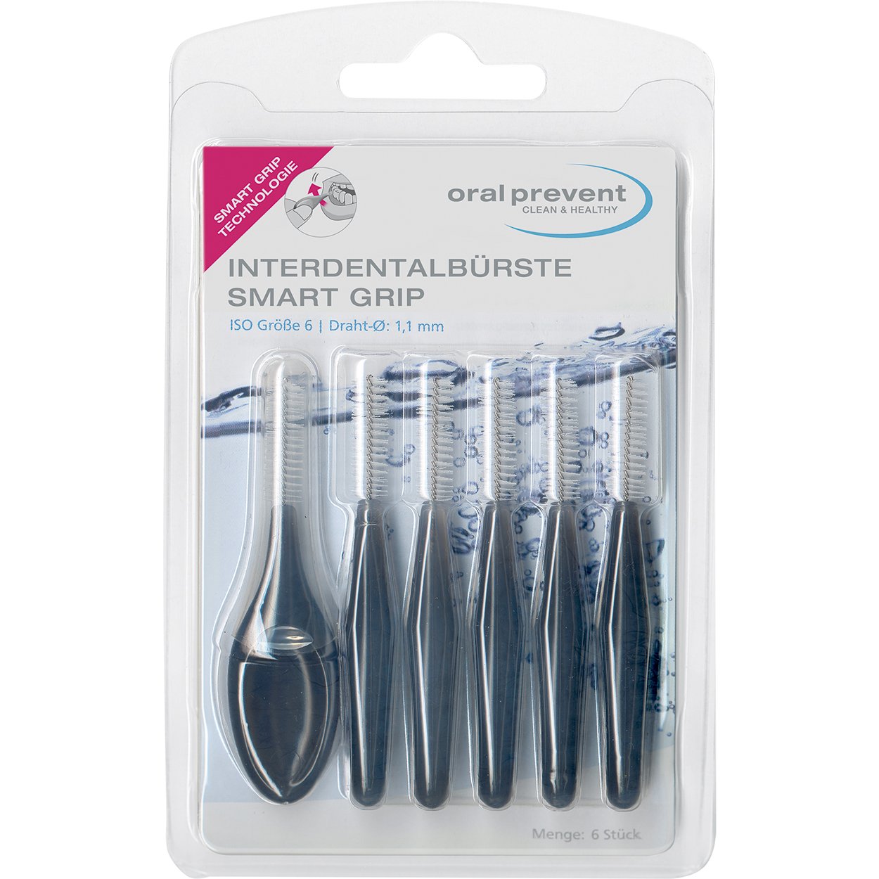 Oral Prevent Interdental Brushes Smart Grip 1.10 mm Black