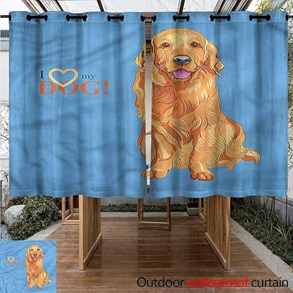 Amazon Com Sliding Door Curtain Golden Retriever I Love My
