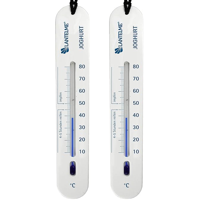 Lantelme Joghurtthermometer 2 Stück Set Küchenhelfer Joghurt Thermometer Analog Milch Joghurtherstellung 7300