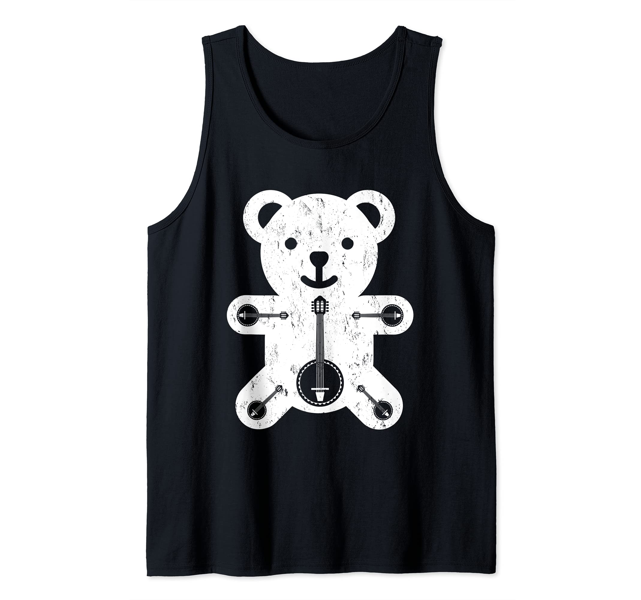Banjo Playing Bear Bluegrass Banjo Bear Tank Top